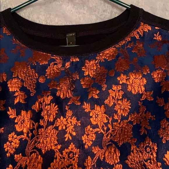 DONATED J.Crew Metallic Copper Bloom Jacquard Sweatshirt - Picture 5 of 6